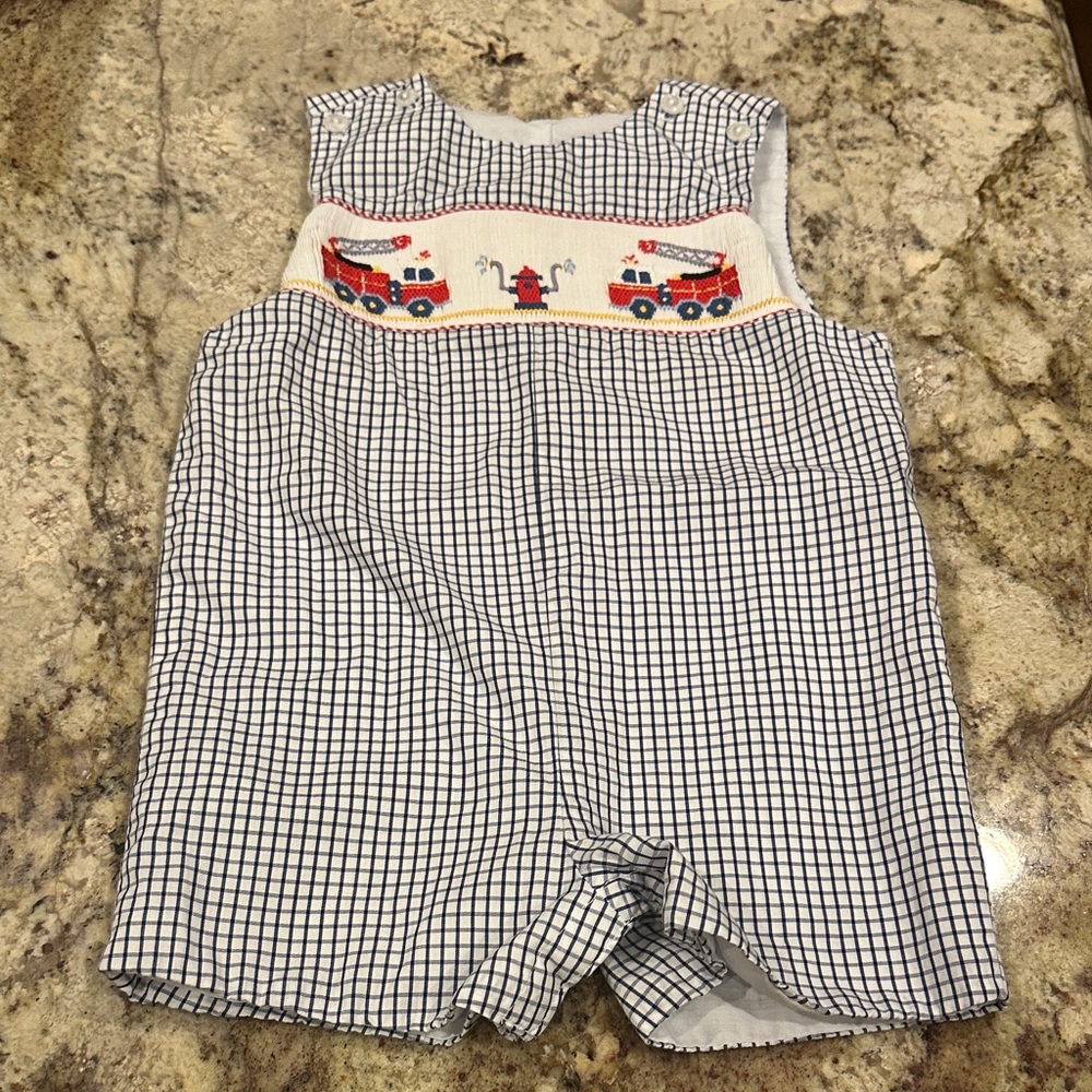 Velani Blue and Green Label Classic with fire truck embroidery